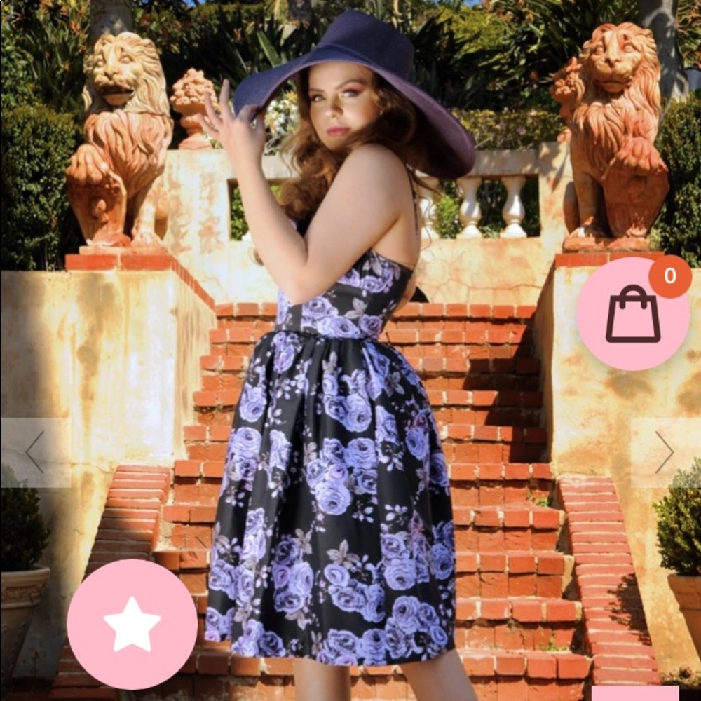 ISO PINUP COUTURE ELLA DRESS PURLE ROSES SIZE 3X - Picture 4 of 4